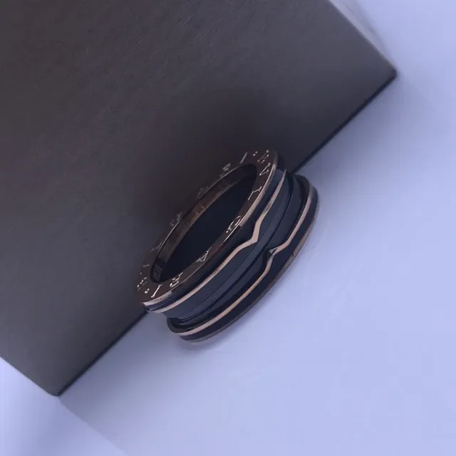 Bvlgari B.zero1 Multi-Band Engraved Gold-Tone and Black Ring 2