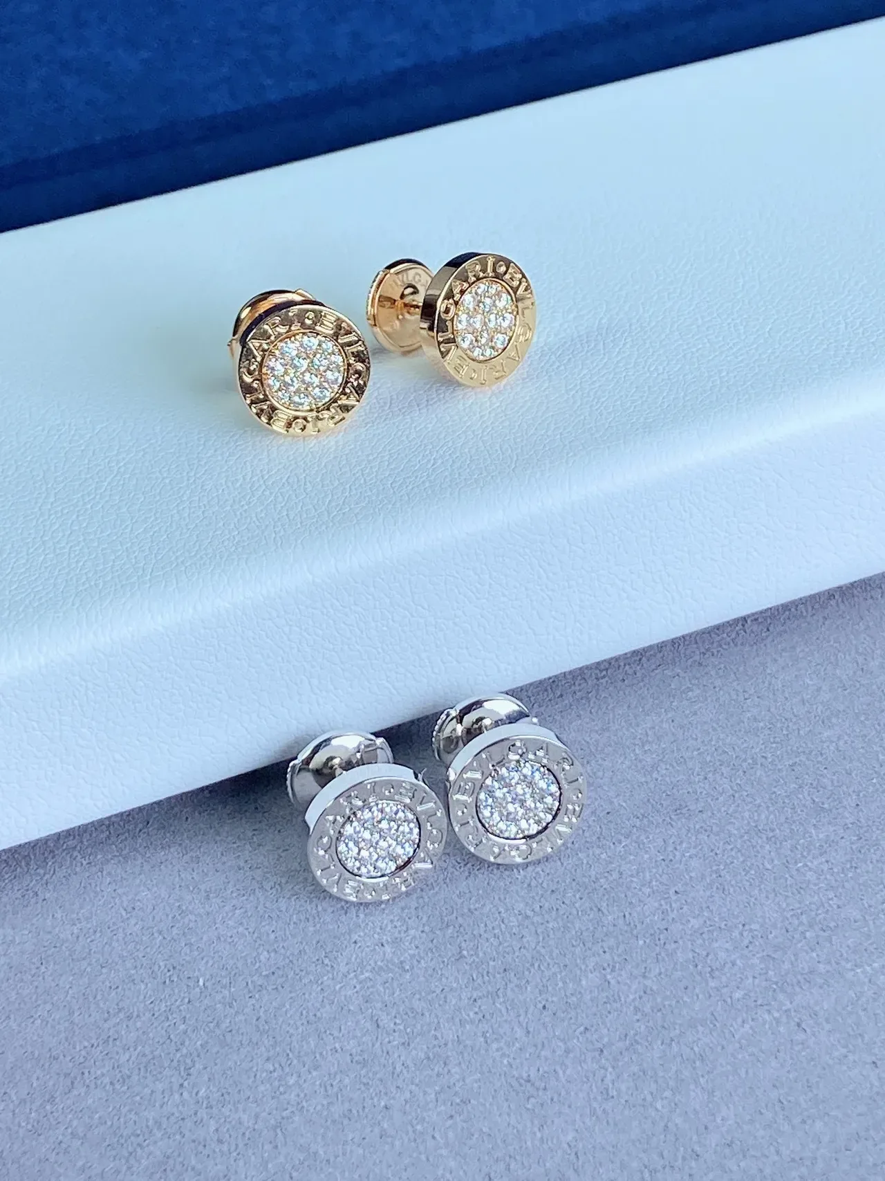 Bvlgari B.zero1 Pavé Crystal Circular Stud Earrings 3