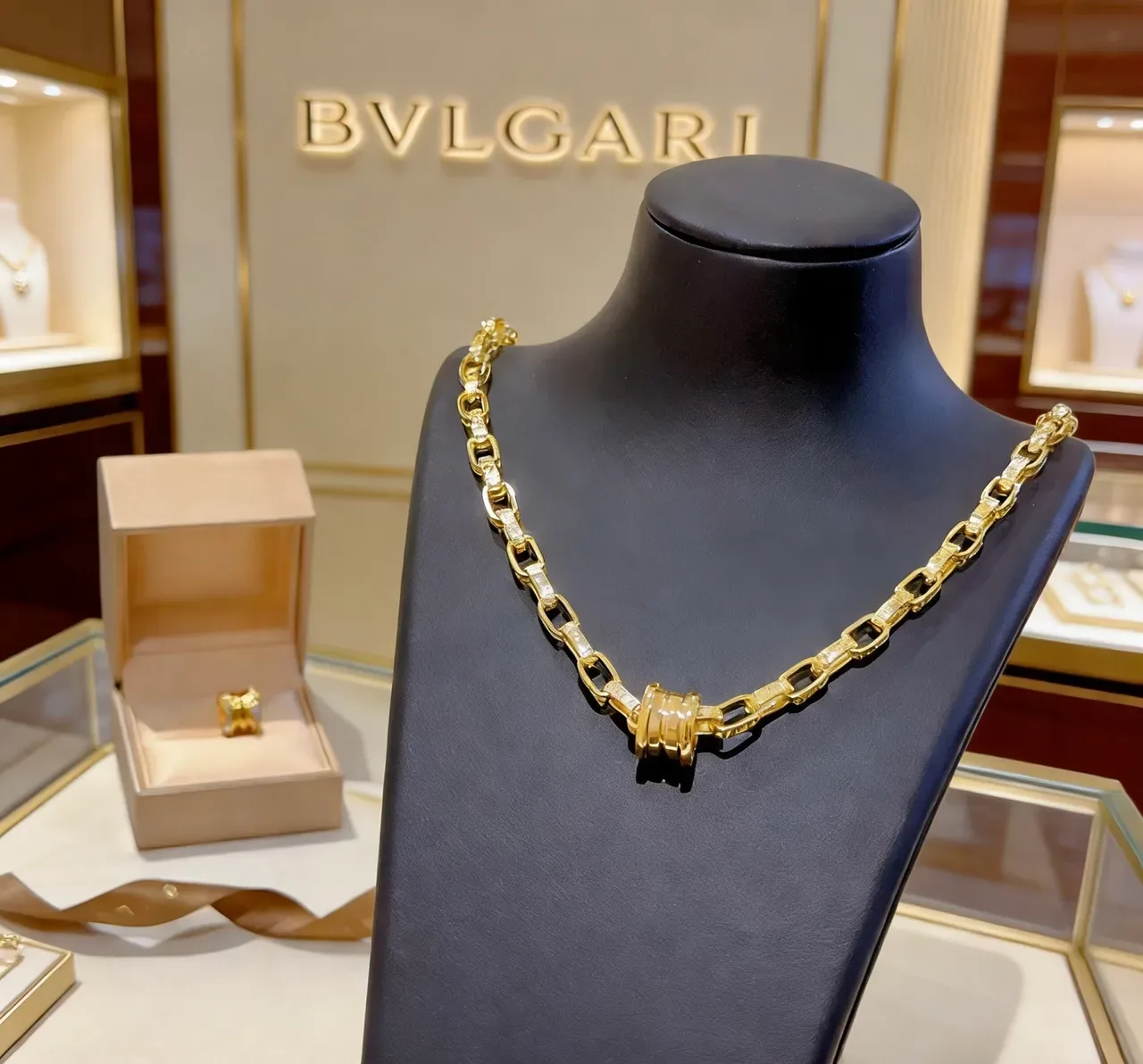 Bvlgari B.zero1 Rock Gold Pavé Chain Necklace 2