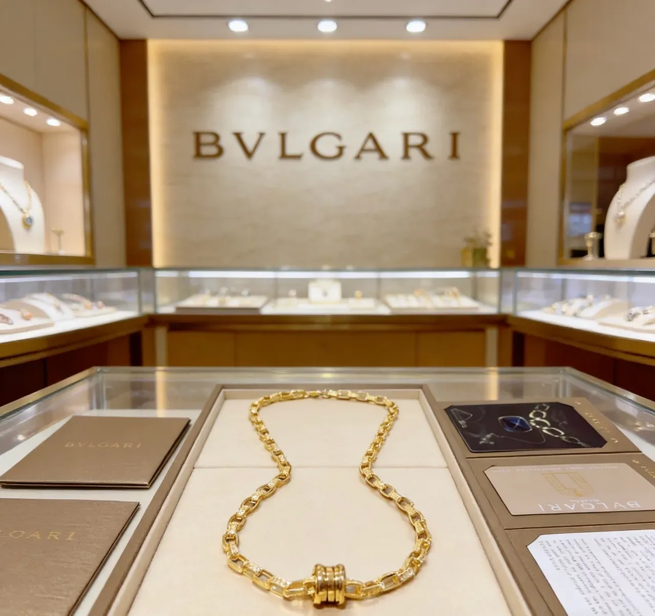 Bvlgari B.zero1 Rock Gold Pavé Chain Necklace 6