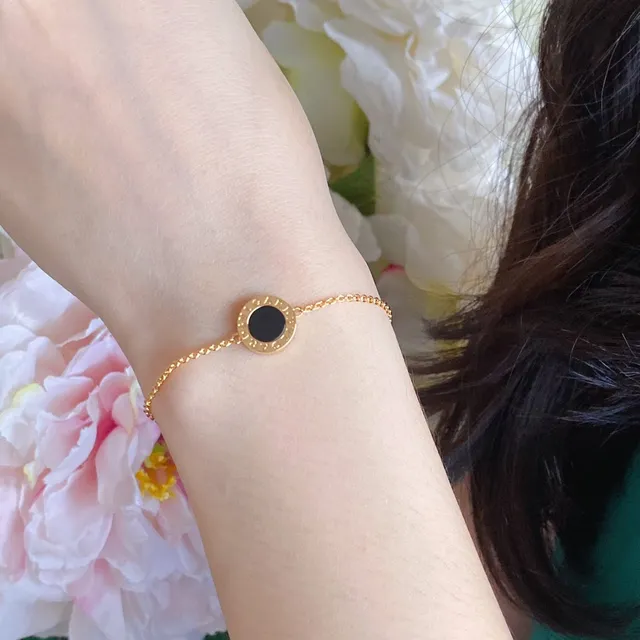 Bvlgari B.zero2 Double-Ring Enamel Center Gold Chain Bracelet 2