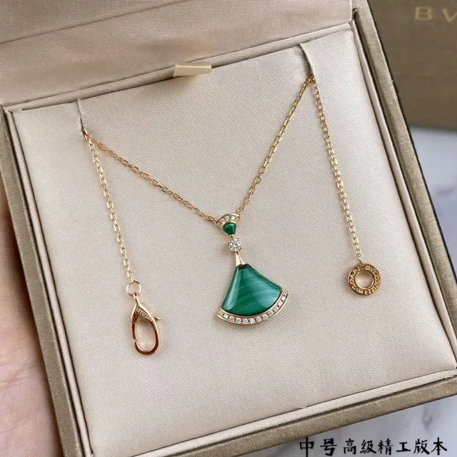 Bvlgari Divas’ Dream Colar de malachita e diamante em forma de leque 8