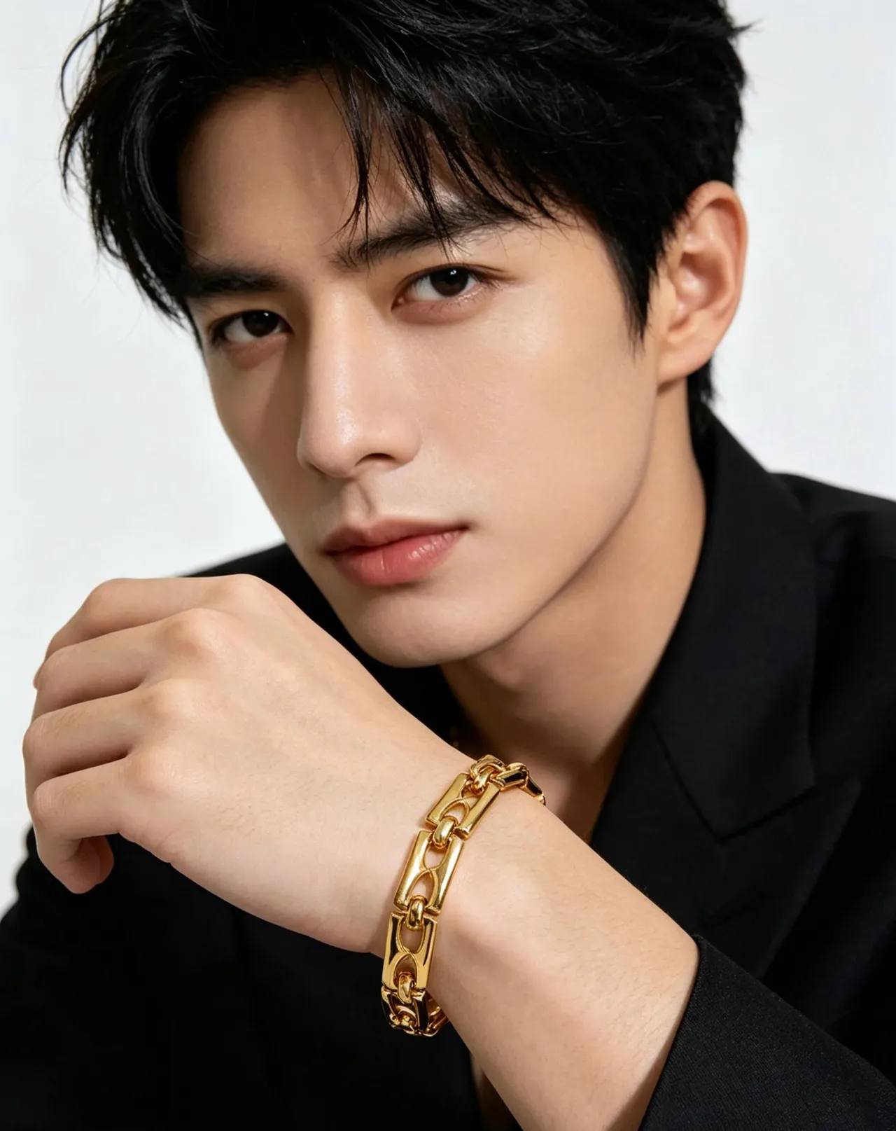 Bvlgari 金色几何互锁链节手链 8