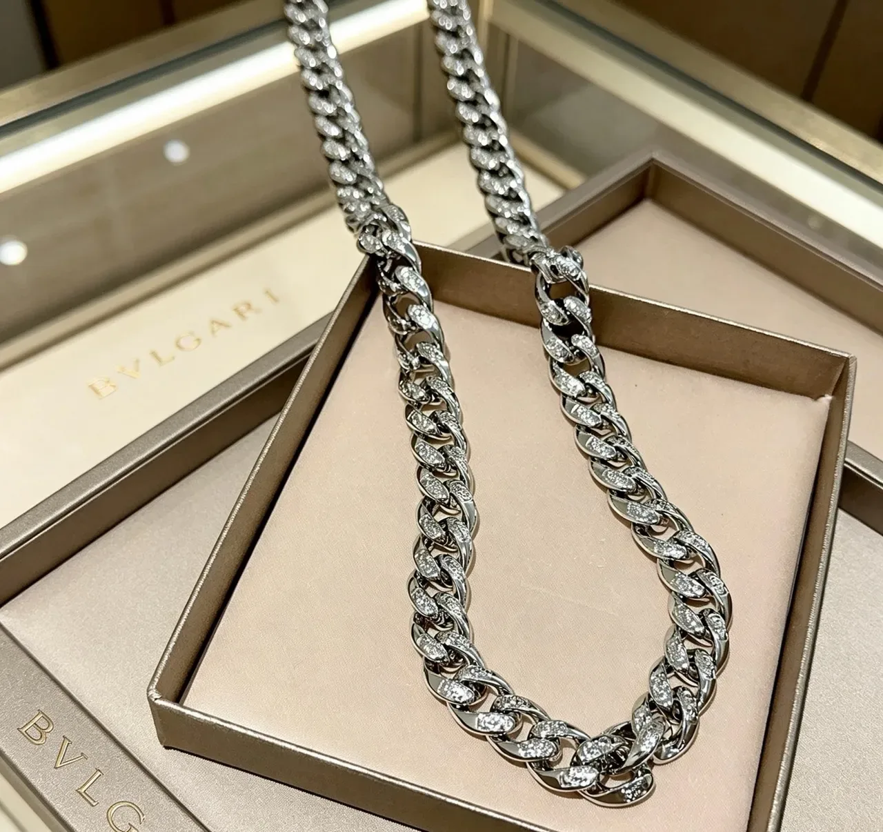 Bvlgari Pavé-Set 链环链 项链 4