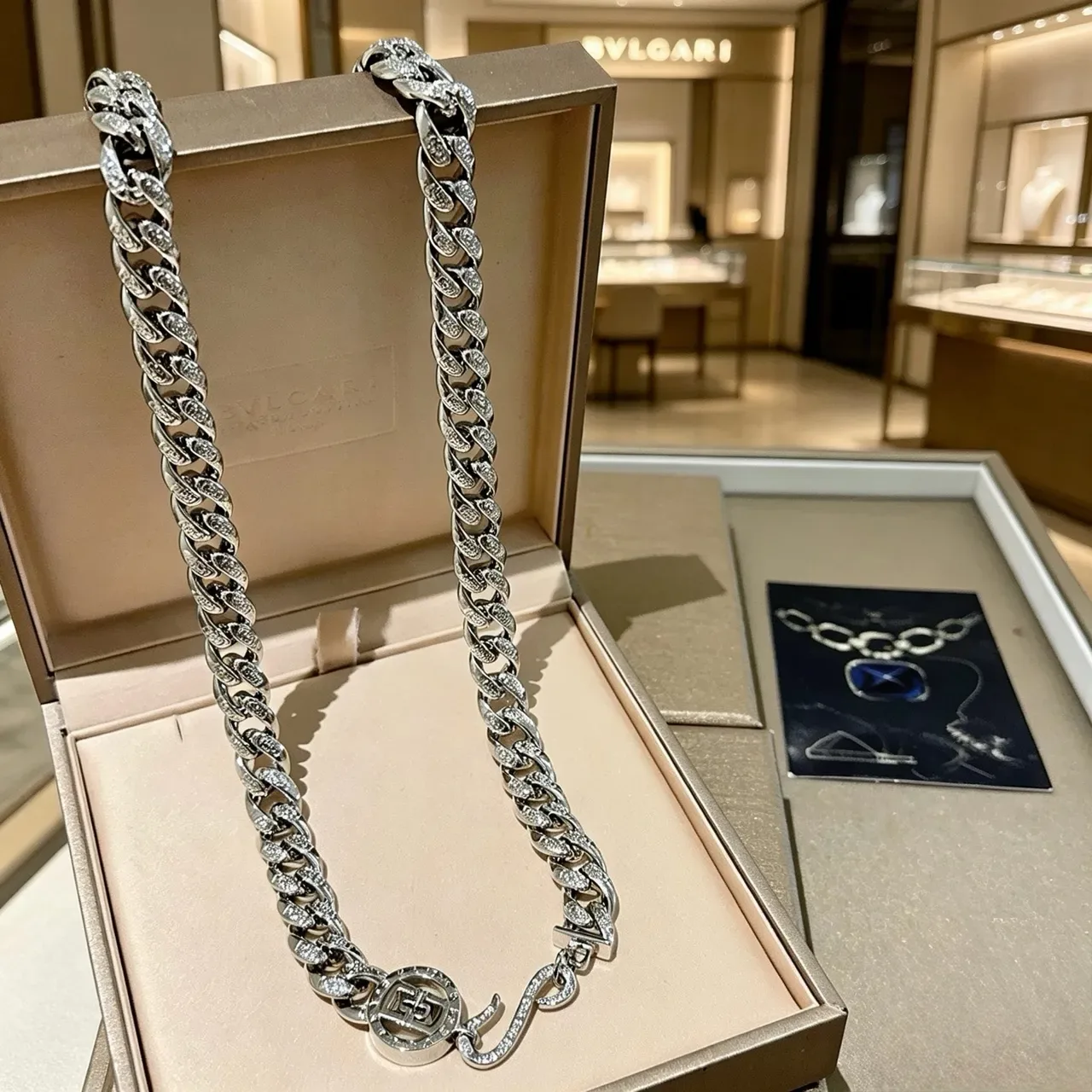 Bvlgari Pavé-Set 链环链 项链 9