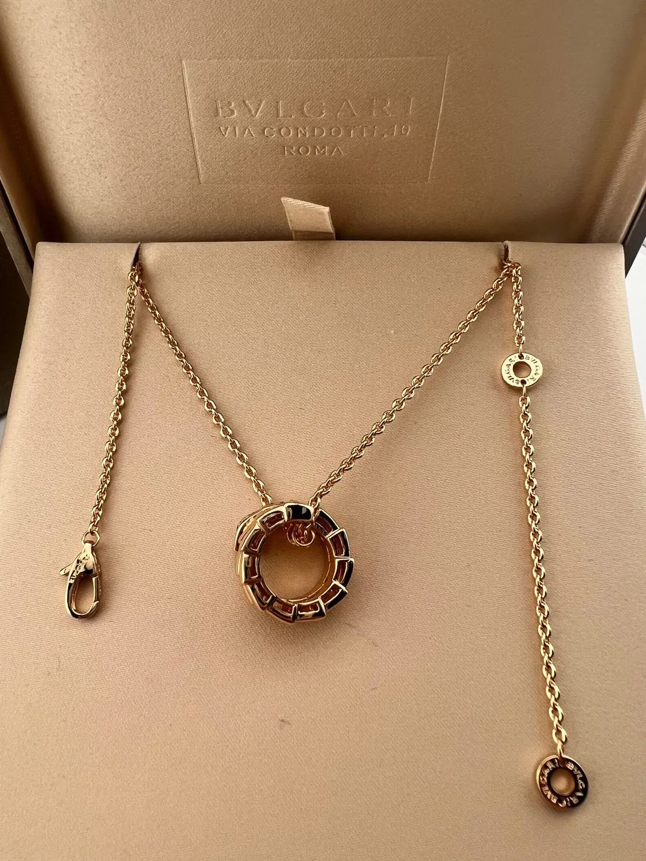 Bvlgari Serpenti 蛇形金色红宝石吊坠项链 4