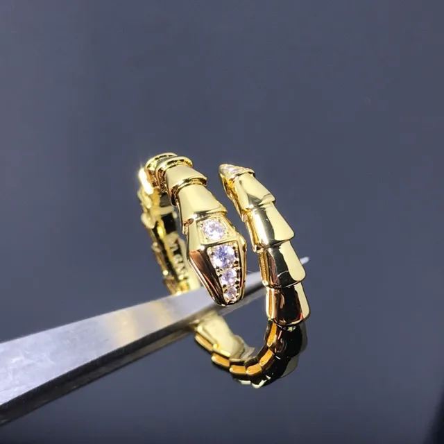 Bvlgari Serpenti Ouro Prata Articulada Tubogas Espiral Motivo de Cabeça de Serpente Anel 2
