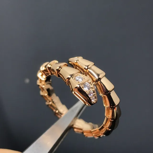 Bvlgari Serpenti Ouro Prata Articulada Tubogas Espiral Motivo de Cabeça de Serpente Anel 3