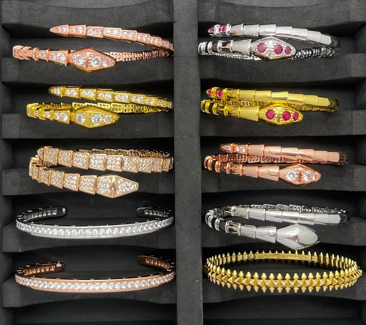 Bvlgari Serpenti Snake-Head Pavé Diamond and Gemstone Bracelets 2