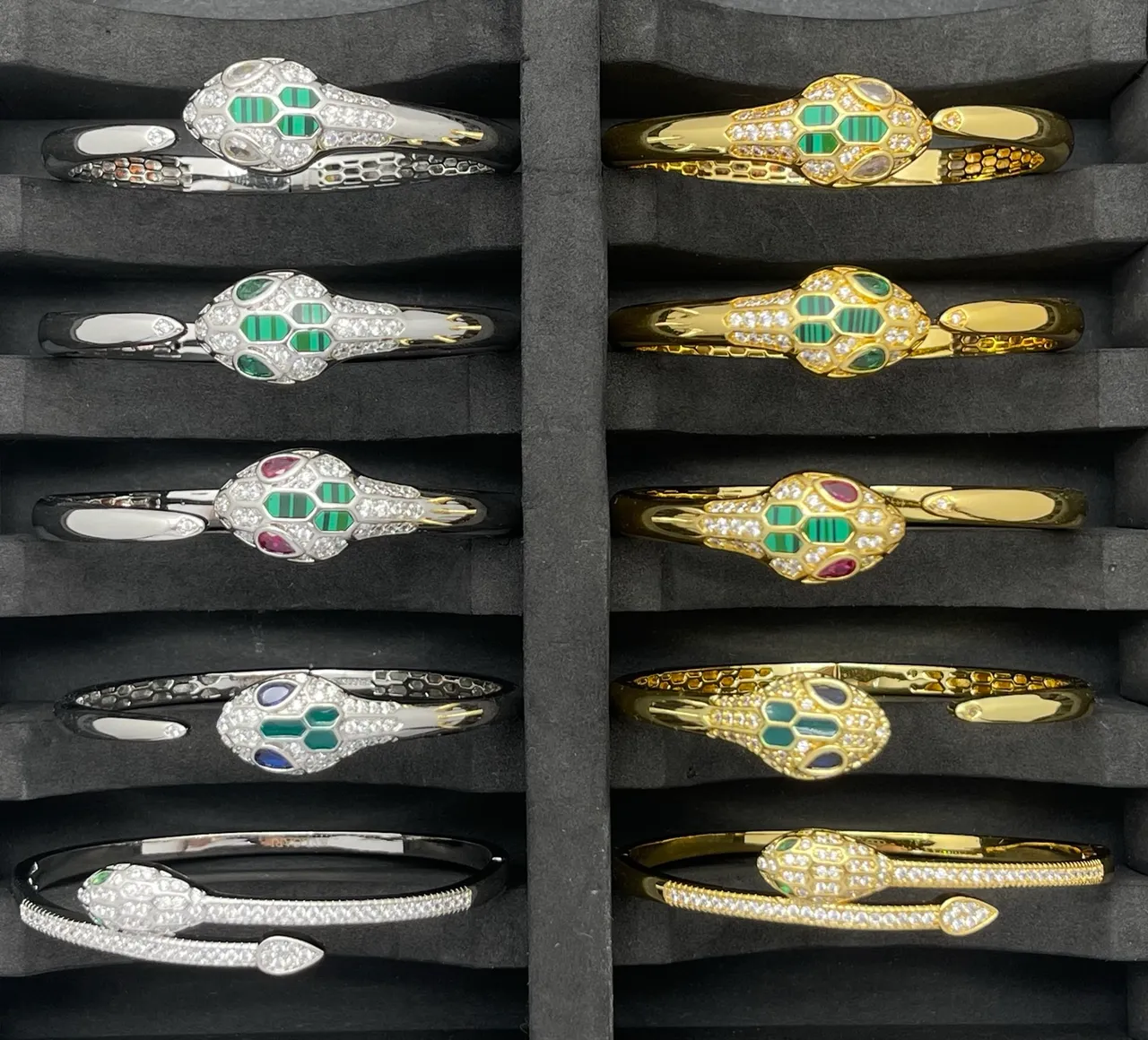 Bvlgari Serpenti Snake-Head Pavé Diamond and Gemstone Bracelets 3