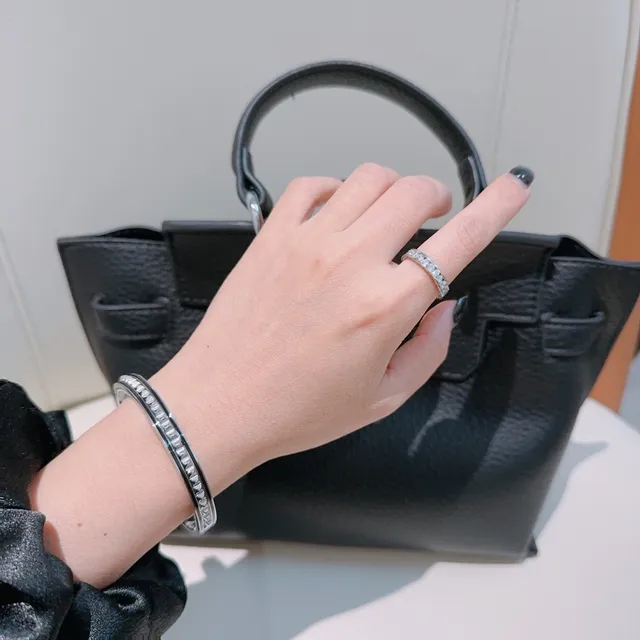 Bvlgari فضي أبيض سوار مفصل حجارة Pavé-Set 5