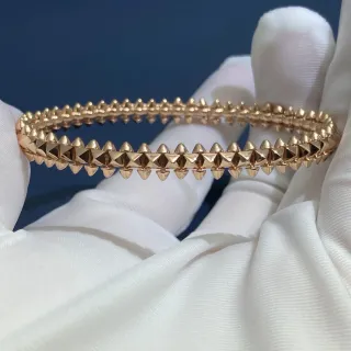 Cartier Gold Double-Row Pyramid Studs Polished Rose Bracelet