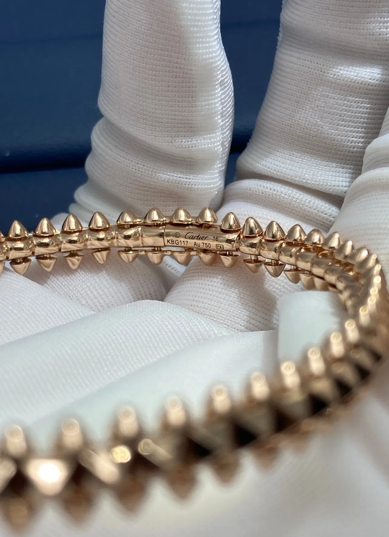 Cartier ذهب صف مزدوج مسامير هرمية مصقول وردي سوار 3