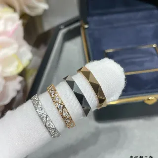 Cartier Juste un Clou and Love Collection Geometric Faceted Pavé Diamond Rings