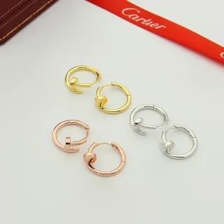 Cartier Juste un Clou সোনা রুপা হিঞ্জড হুপ নখের মাথার নকশা কানের দুল