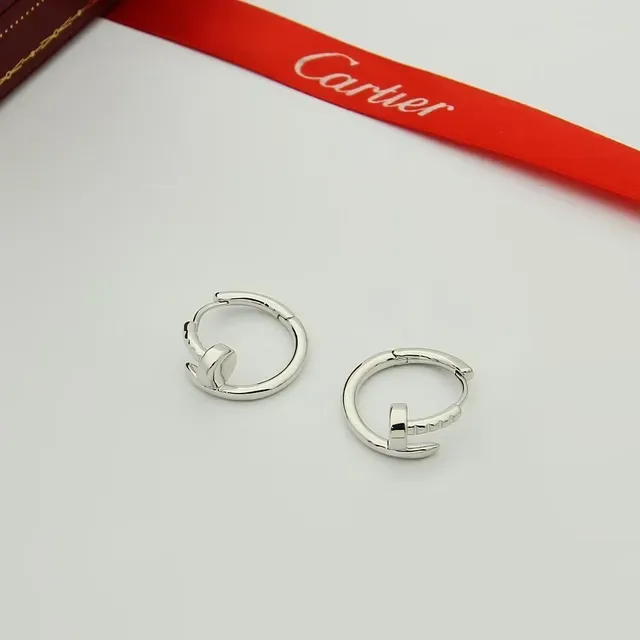Cartier Juste un Clou Dorado Plata Aros con bisagra motivo de cabeza de clavo aretes 3