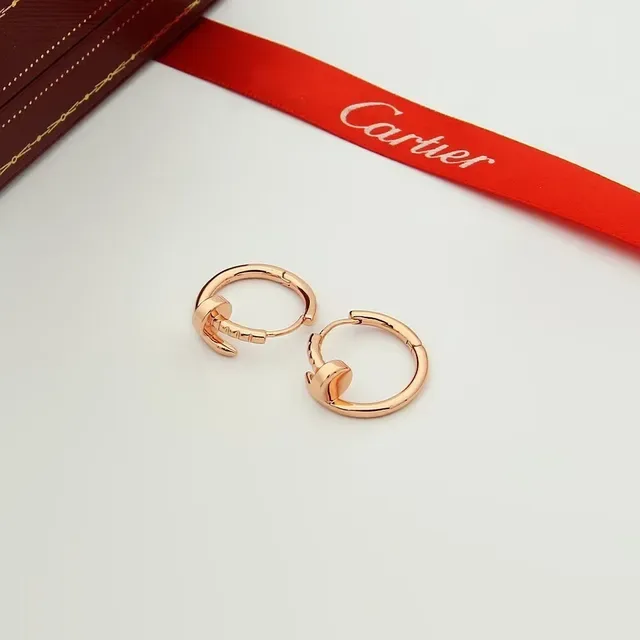 Cartier Juste un Clou Dorado Plata Aros con bisagra motivo de cabeza de clavo aretes 5