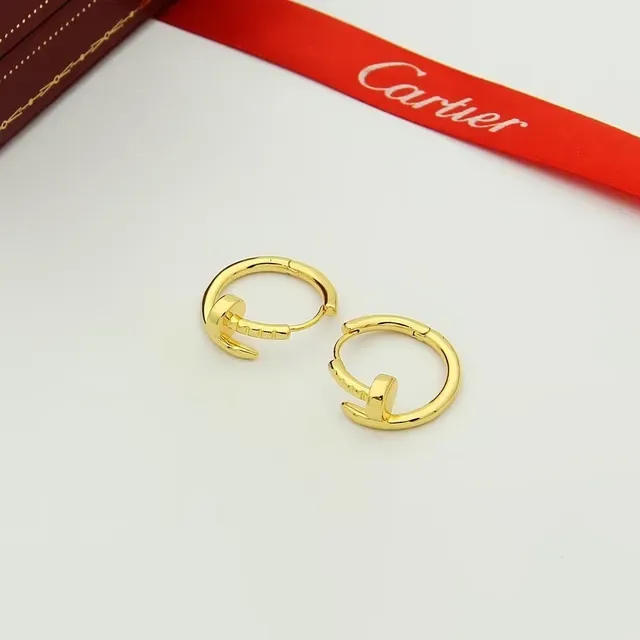 Cartier Juste un Clou Dorado Plata Aros con bisagra motivo de cabeza de clavo aretes 6