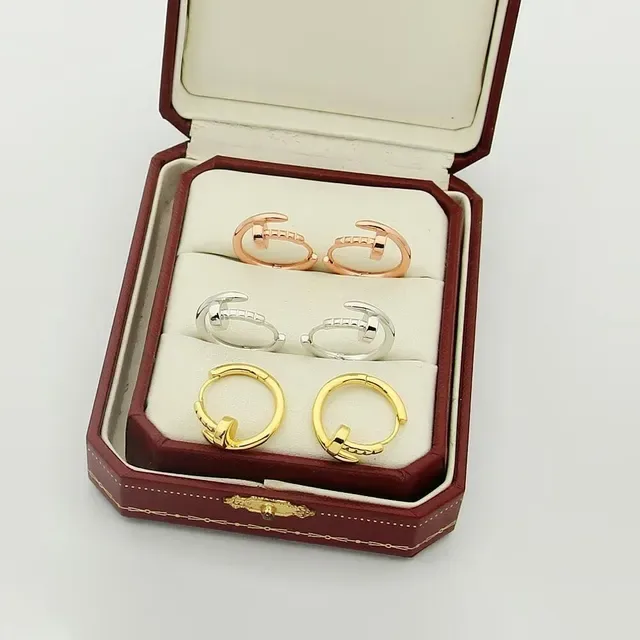 Cartier Juste un Clou Dorado Plata Aros con bisagra motivo de cabeza de clavo aretes 7