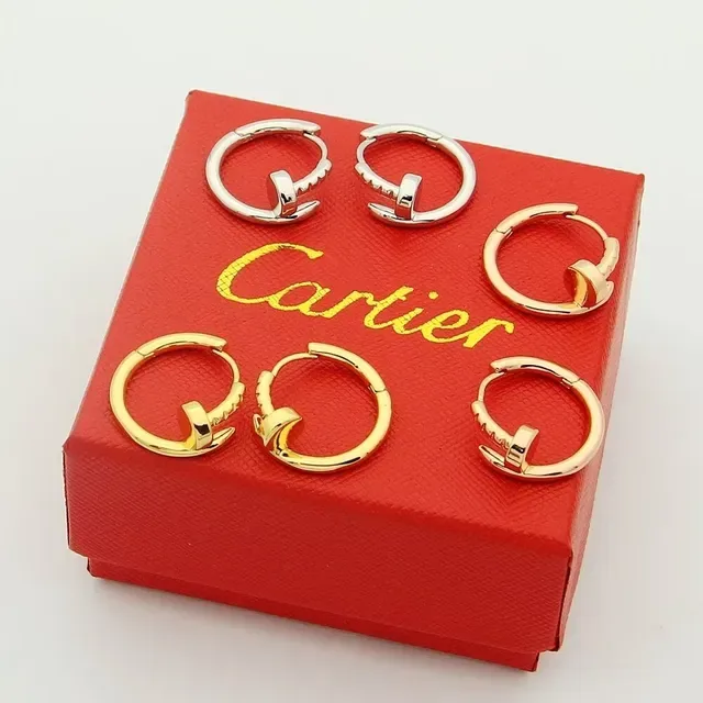 Cartier Juste un Clou Dorado Plata Aros con bisagra motivo de cabeza de clavo aretes 8
