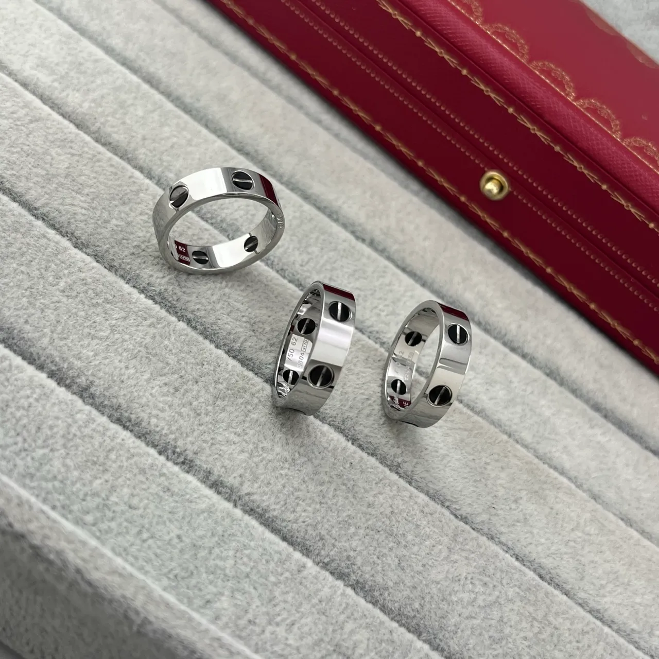 Cartier Juste un Clou Silver Black Screw-Motif Integrated Ring Bracelet 7