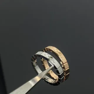 Cartier Juste un Clou রুপো সোনা বিভক্ত জ্যামিতিক ব্যান্ড কালো এনামেল ইনলেয় আঙটি
