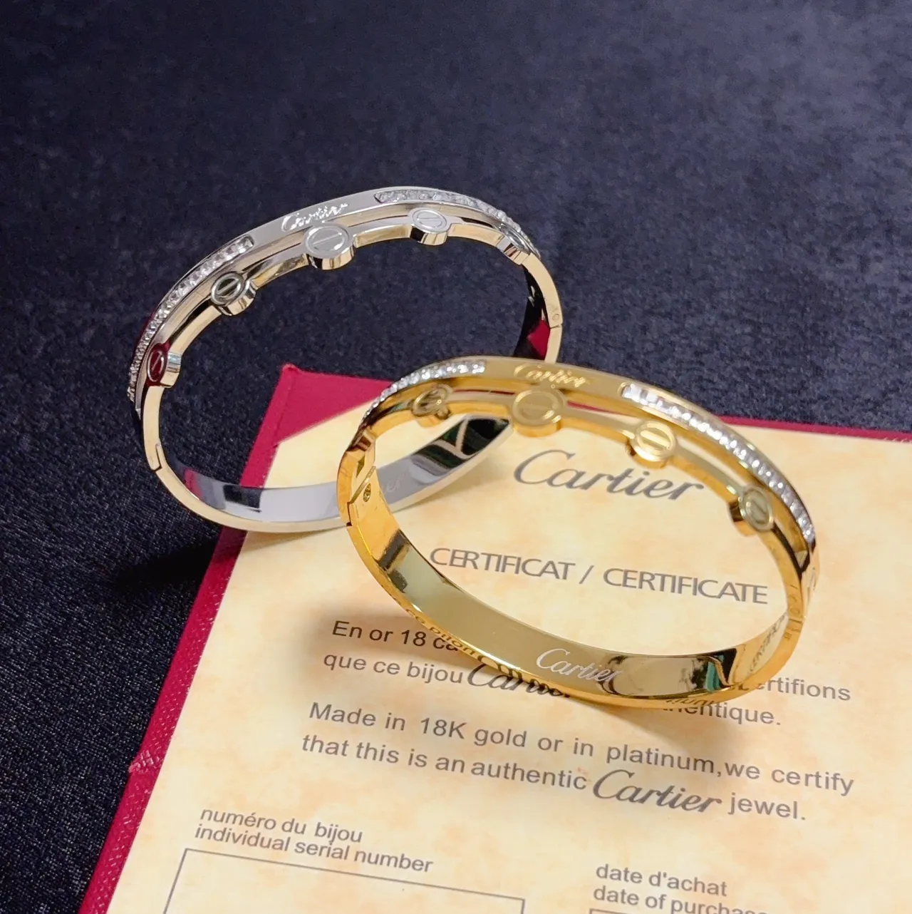 Cartier Love সোনা রূপা ডাবল-ব্যান্ড ব্যাঙ্গেল স্ক্রু মোটিফ ব্রেসলেট 4