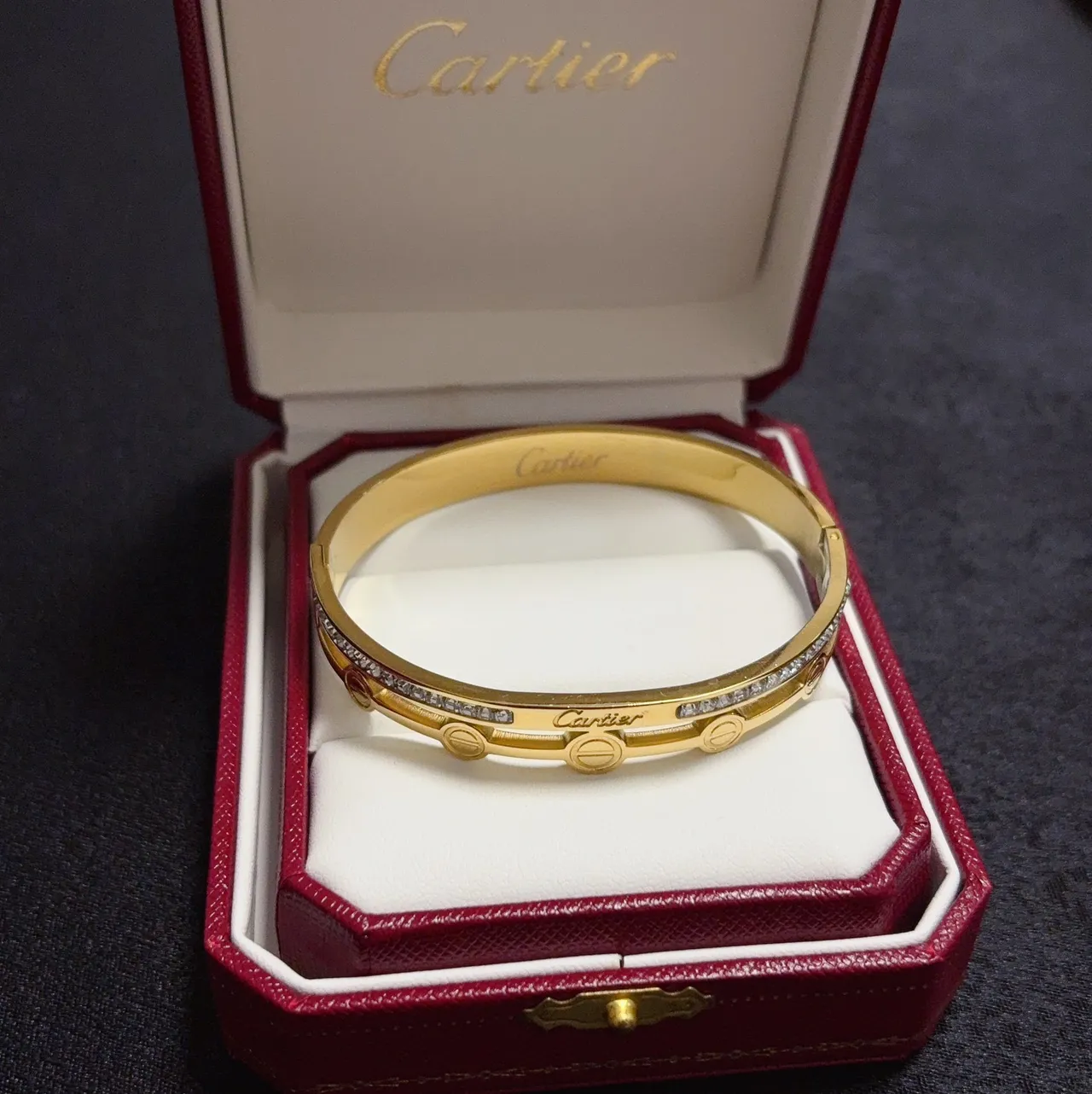 Cartier Love সোনা রূপা ডাবল-ব্যান্ড ব্যাঙ্গেল স্ক্রু মোটিফ ব্রেসলেট 5