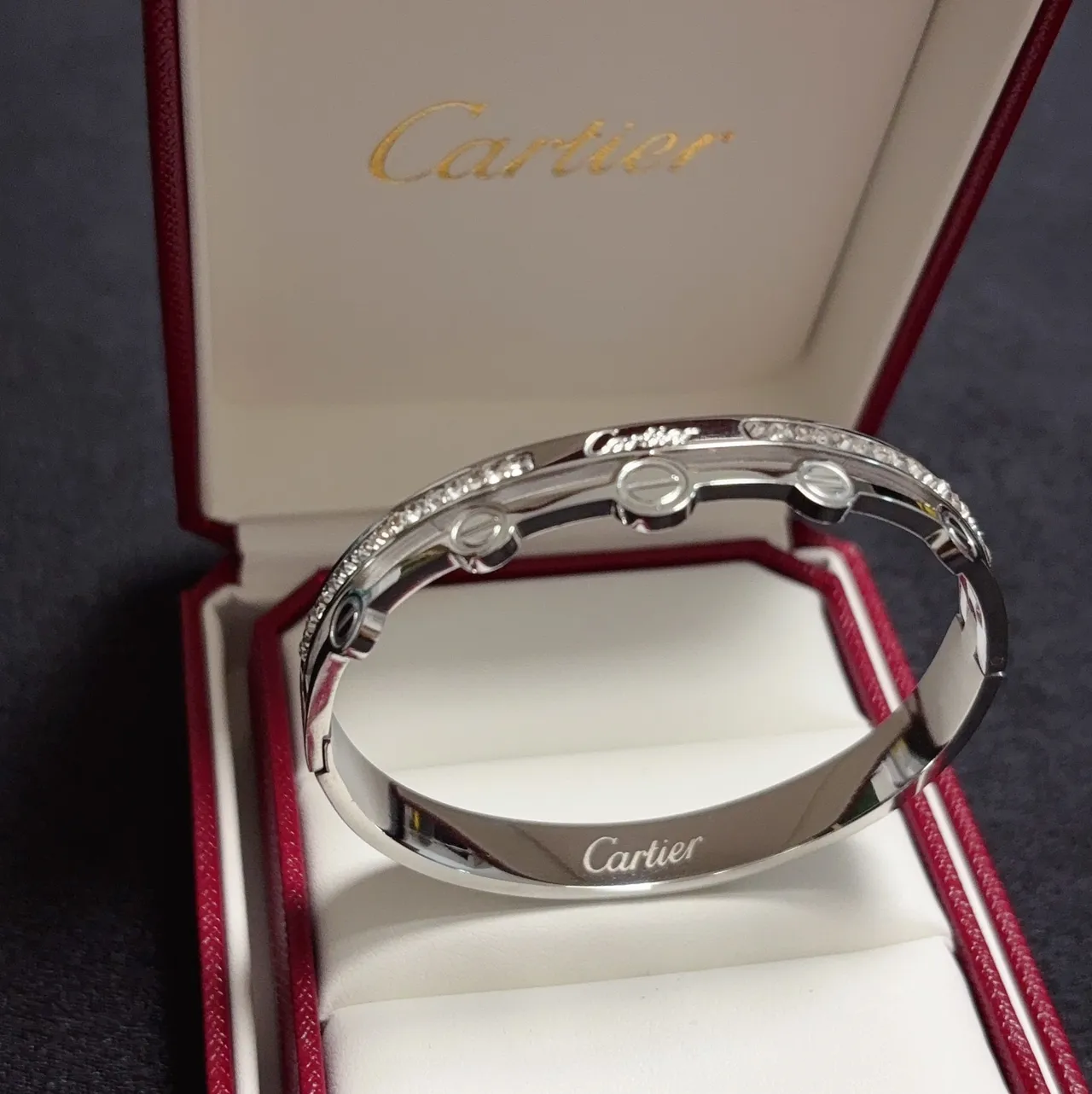 Cartier Love সোনা রূপা ডাবল-ব্যান্ড ব্যাঙ্গেল স্ক্রু মোটিফ ব্রেসলেট 6