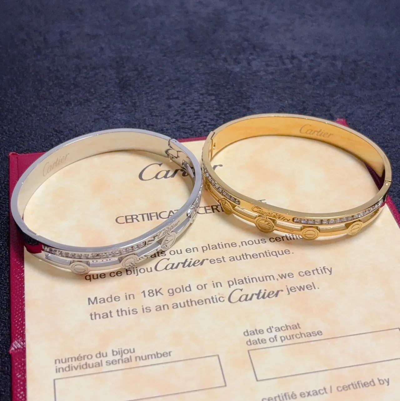 Cartier Love সোনা রূপা ডাবল-ব্যান্ড ব্যাঙ্গেল স্ক্রু মোটিফ ব্রেসলেট 7
