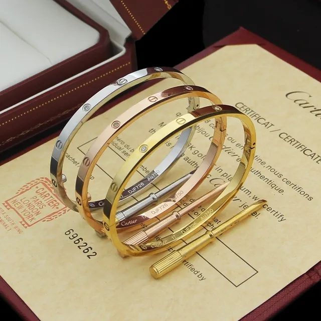 Cartier Love ouro e prata pulseira rígida motivo de parafuso 5