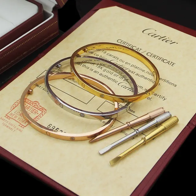 Cartier Love ouro e prata pulseira rígida motivo de parafuso 6