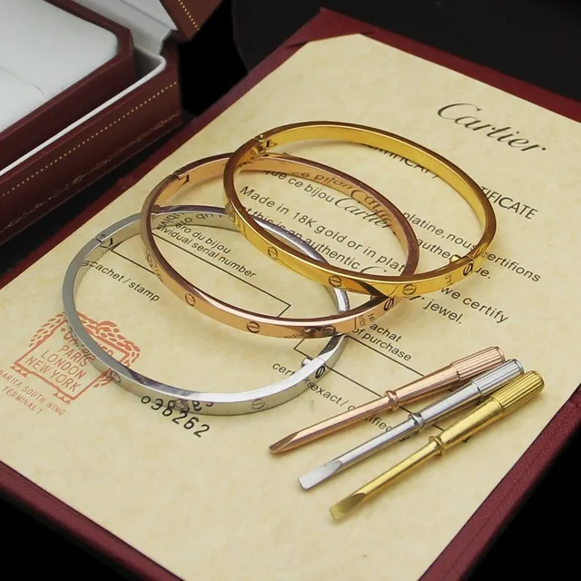 Cartier Love ouro e prata pulseira rígida motivo de parafuso 7