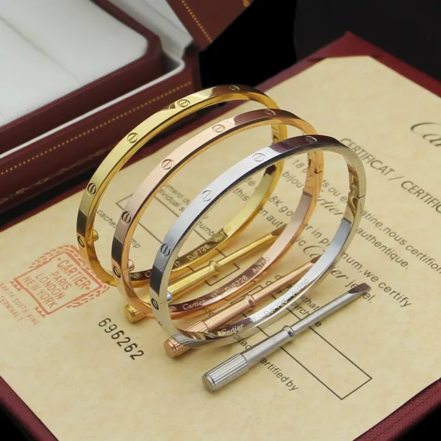 Cartier Love ouro e prata pulseira rígida motivo de parafuso 8