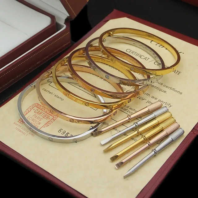Cartier Love ouro e prata pulseira rígida motivo de parafuso 9