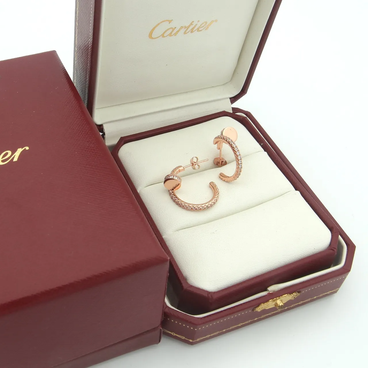 Cartier Pavé-Set Multi-Tone 18K Gold হুপ কণ্ঠফুল 2