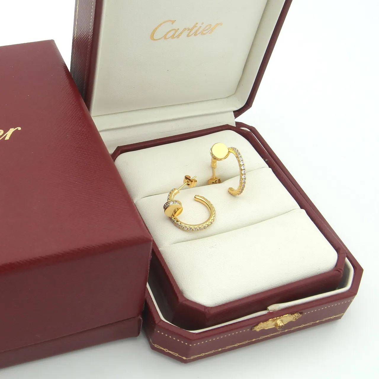Cartier Pavé-Set Multi-Tone 18K Gold হুপ কণ্ঠফুল 4