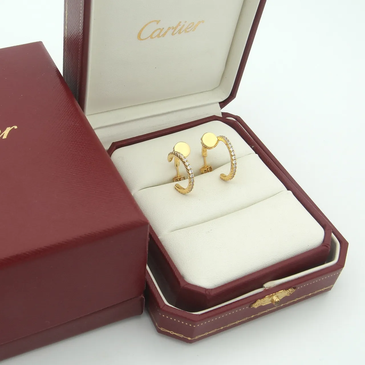 Cartier Pavé-Set Multi-Tone 18K Gold হুপ কণ্ঠফুল 5