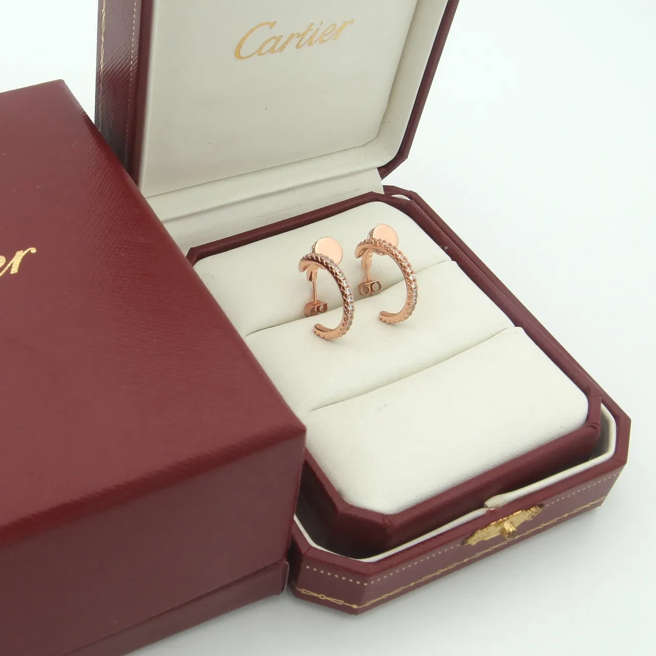 Cartier Pavé-Set Multi-Tone 18K Gold হুপ কণ্ঠফুল 7