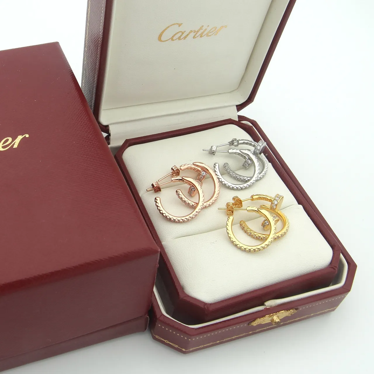 Cartier Pavé-Set Multi-Tone 18K Gold হুপ কণ্ঠফুল 8
