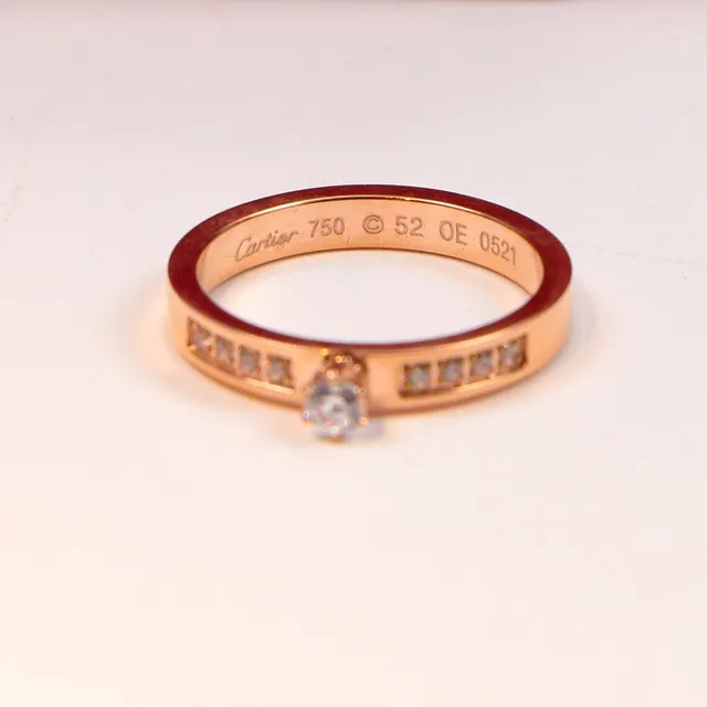 Cartier Rose Gold Solitaire Diamond Channel-Set Ring 2