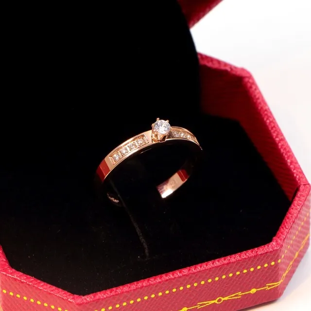 Cartier Rose Gold Solitaire Diamond Channel-Set Ring 3