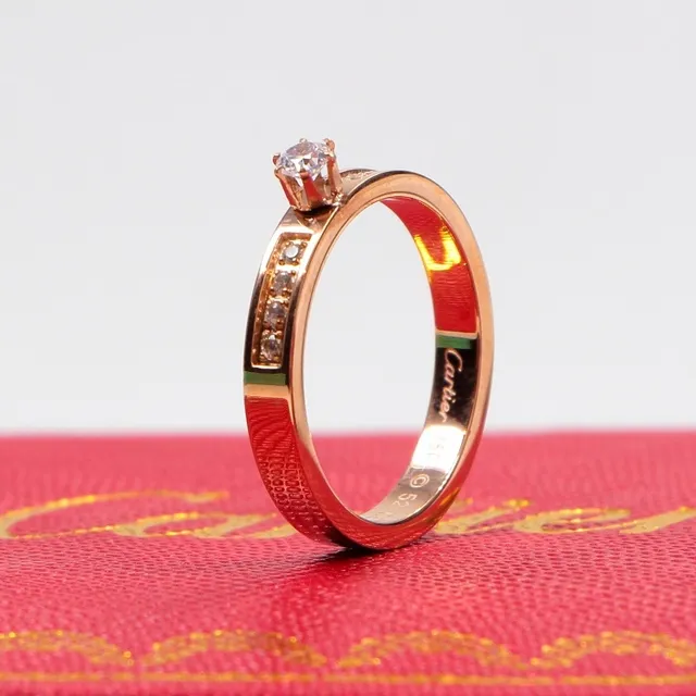 Cartier Rose Gold Solitaire Diamond Channel-Set Ring 4