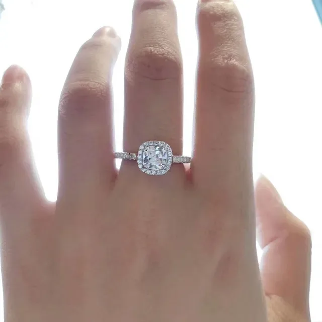 Cartier Silver White Halo Setting Pavé Band Ring 6