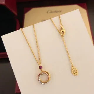 Cartier Trinity قلادة ياقوت ذهب ثلاثي الألوان