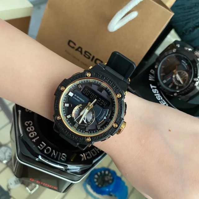 Casio G-Shock Preto Dourado Robusto Relógio Analógico-Digital 6