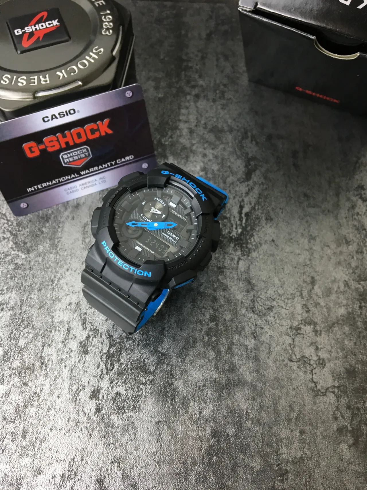 Casio G-Shock GA-100 কালো এবং নীল খেলার ঘড়ি 2