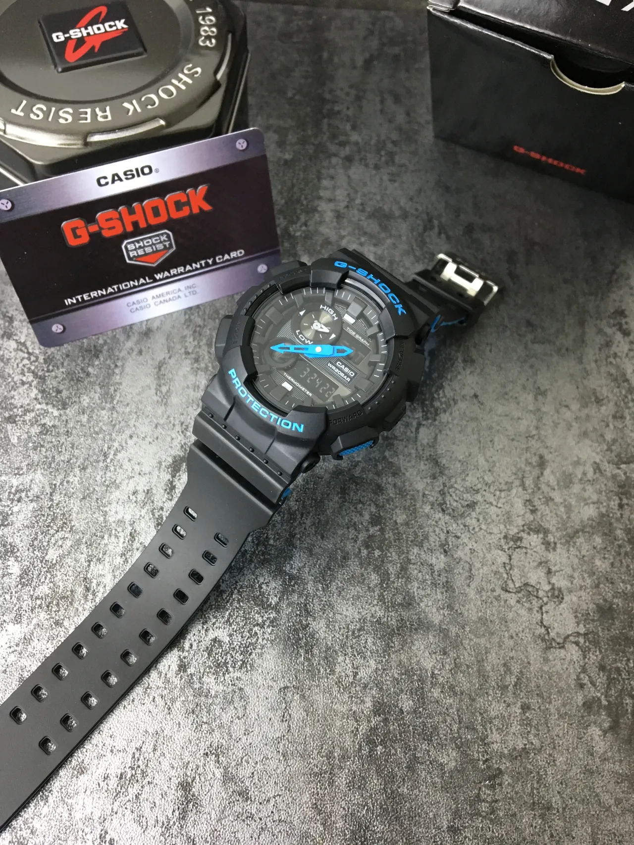 Casio G-Shock GA-100 কালো এবং নীল খেলার ঘড়ি 6