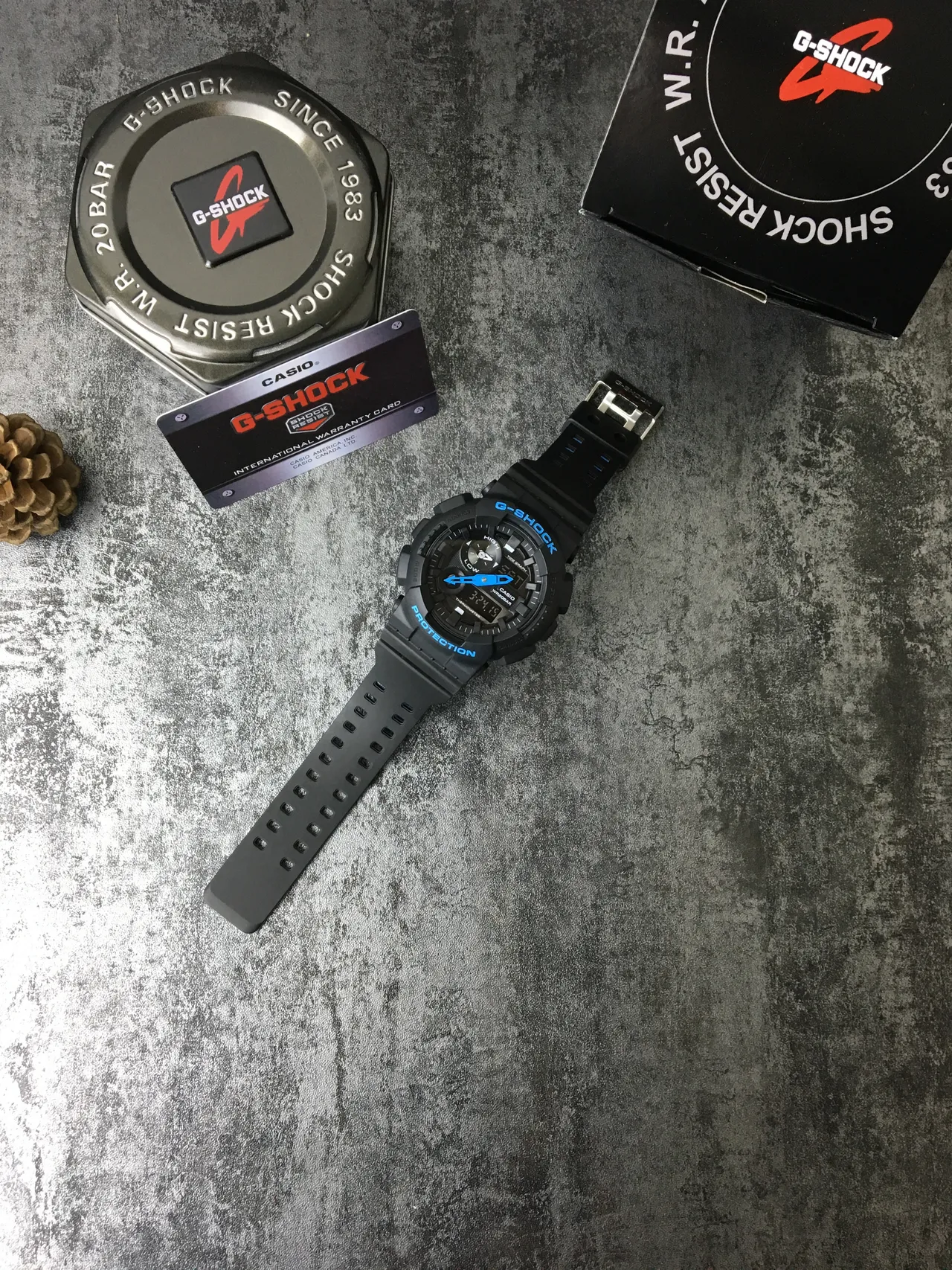 Casio G-Shock GA-100 কালো এবং নীল খেলার ঘড়ি 7