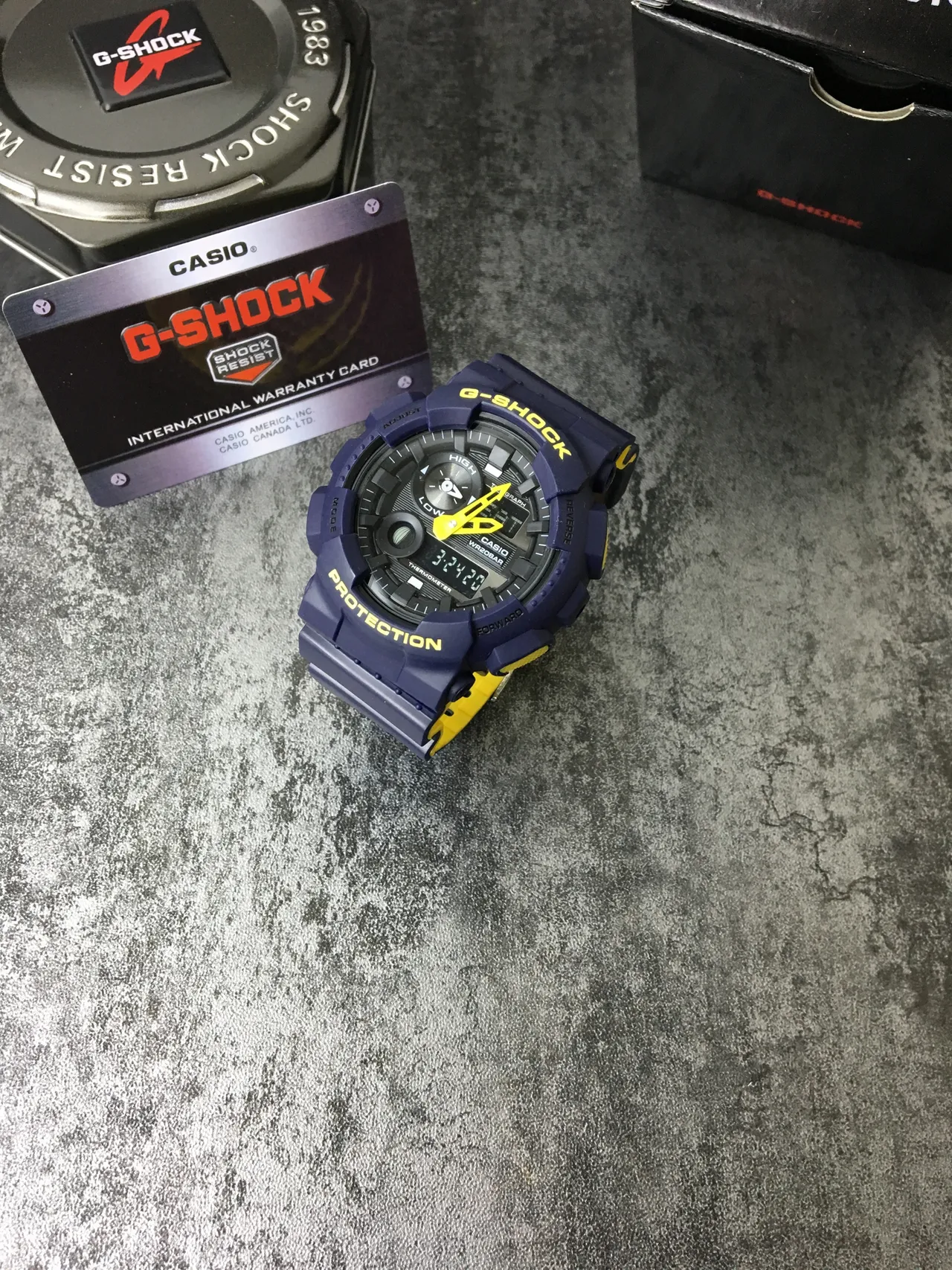 Casio G-Shock GA-100 Blue and Yellow Sports Watch 2